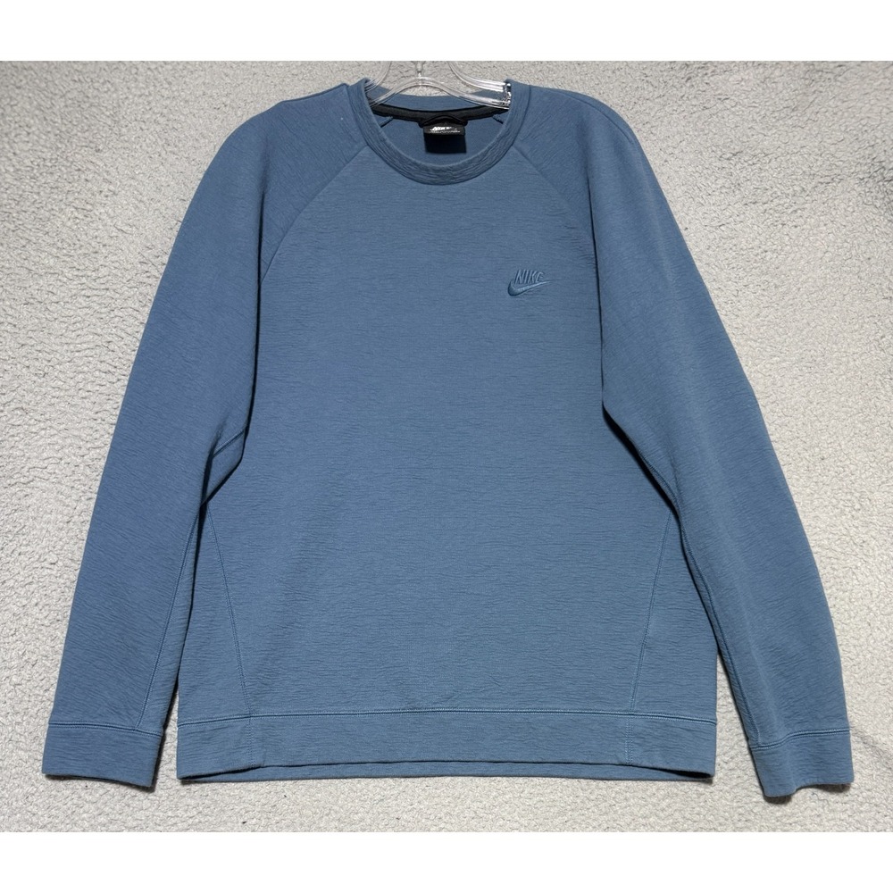 Nike Sportswear Textured Crewneck Sweatshirt Blue AR3163-418 Size M See Desc*
